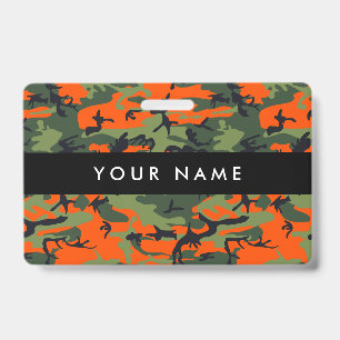 Green and  Orange Camo, Camouflage, Military, Army Badge