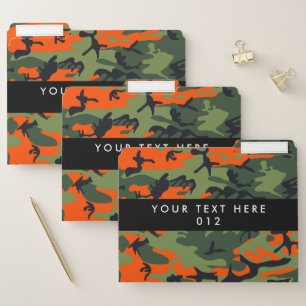 Green and  Orange Camo, Camouflage, Military, Army File Folder