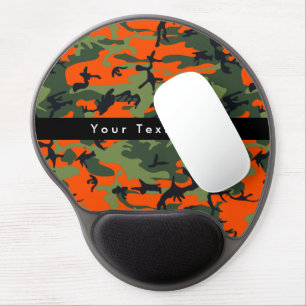 Green and Orange Camo, Camouflage, Military, Army Gel Mouse Pad