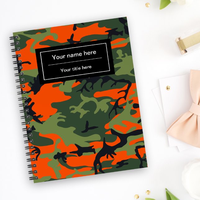 Green and  Orange Camo, Camouflage, Military, Army Notebook (Creator Uploaded)