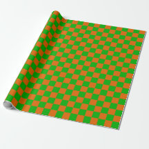 Green and Orange Checkerboard Pattern