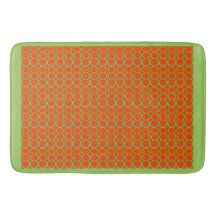 GREEN AND ORANGE CIRCLES BATH MAT