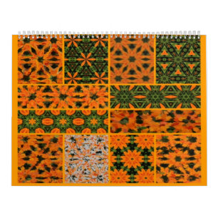 Green and Orange Dahlia Calendar 