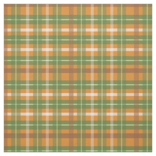 Green and Orange Fall Plaid Fabric