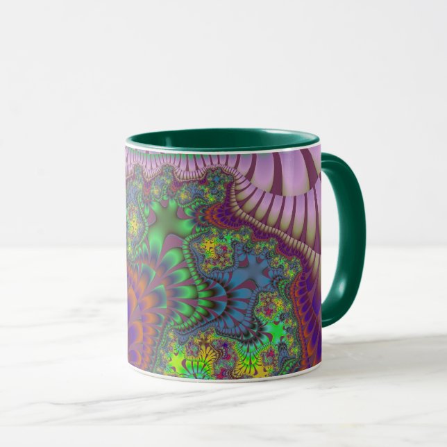 Green and Orange Melt Mug (Front Right)