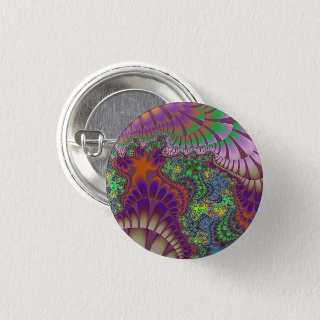 Green and Orange Melt Pinback Button (Front & Back)
