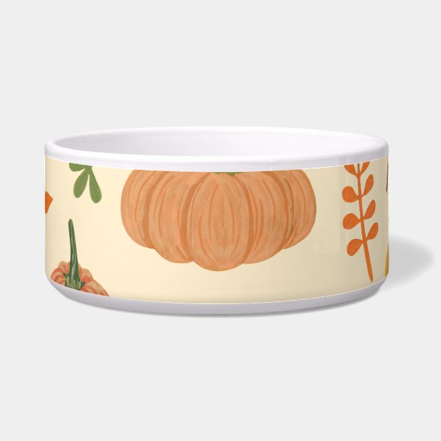Green and orange pumpkins, seamless pattern. bowl (Front)