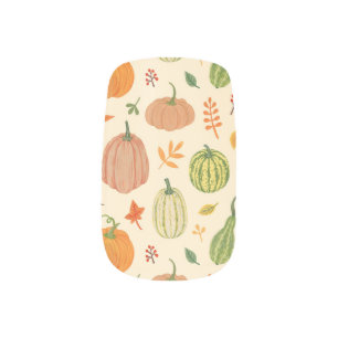 Green and orange pumpkins, seamless pattern. minx nail art
