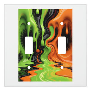 Green and Orange Slime Blanket Light Switch Cover