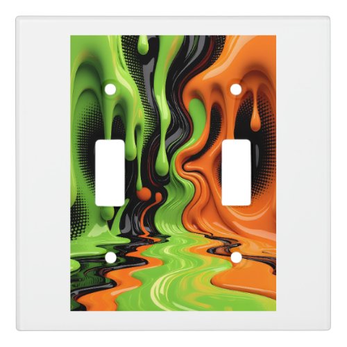 Green and Orange Slime Blanket Light Switch Cover