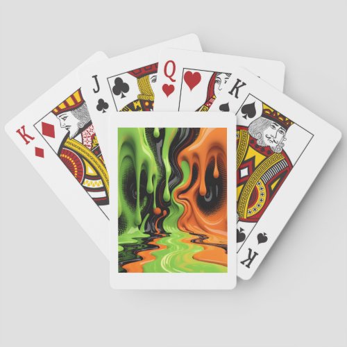 Green and Orange Slime Blanket Poker Cards