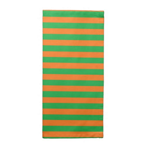 Green and Orange Stripes Cloth Napkin