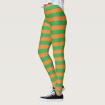 Green and Orange Stripes Leggings<br><div class="desc">Abstract digital art of green and orange stripes</div>