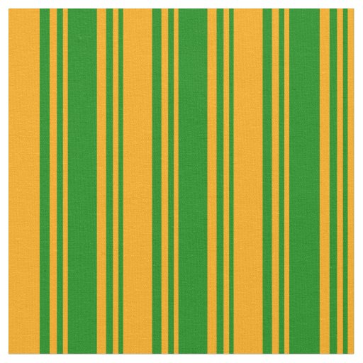 Green and Orange Stripes Pattern Fabric