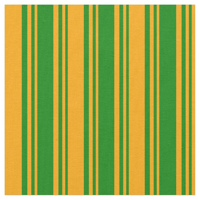 Green and Orange Stripes Pattern Fabric (Close Up)
