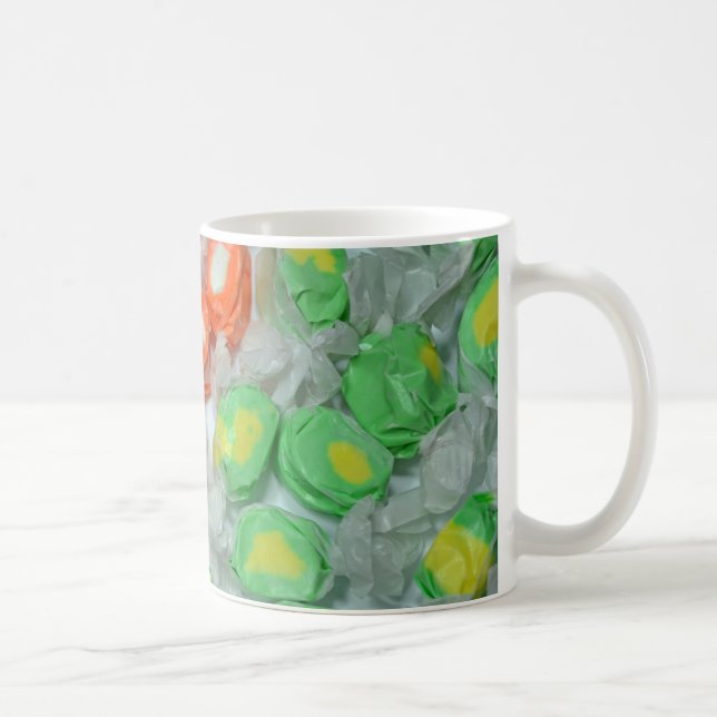 Green and orange taffy candy coffee mug (Right)