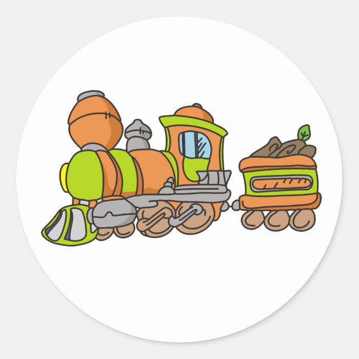 Green and Orange Train Sticker