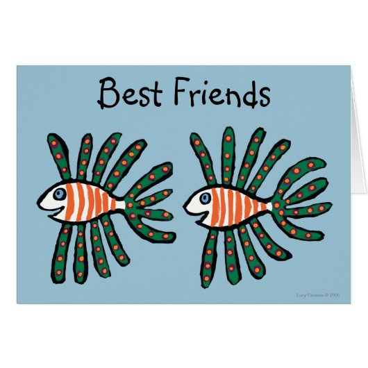Green and Orange Twin Fin Fish Cards (Front Horizontal)