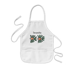 Green and Orange Twin Fin Fish Kids' Apron