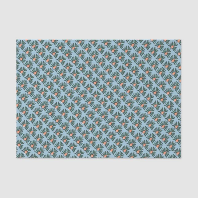 Green and Orange Twin Fin Fish Tissue Paper (Front)