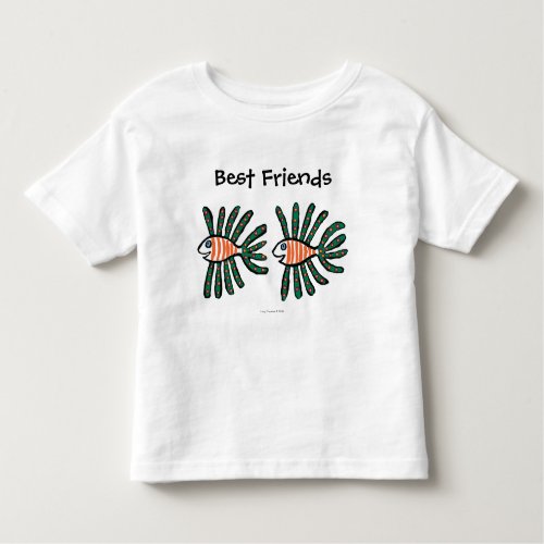 Green and Orange Twin Fin Fish Toddler T_shirt