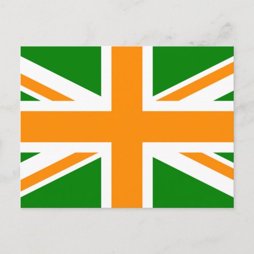 Green and Orange Union Jack Postcard