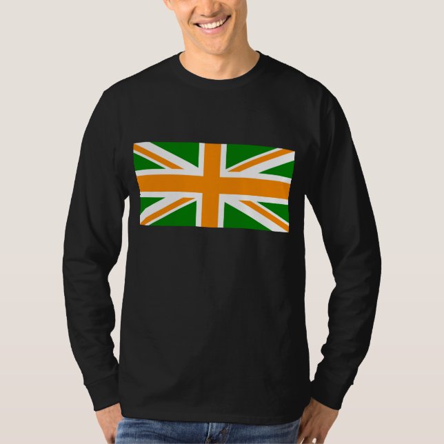 Green and Orange Union Jack T-Shirt (Front)