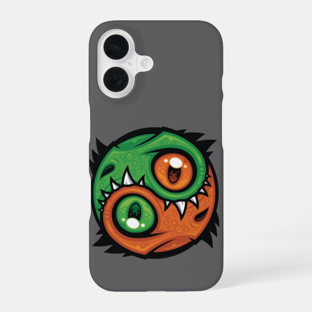 Green and Orange Yin Yang Dragons iPhone Case (Back)