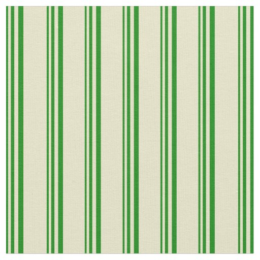 Green and Pale Goldenrod Lines Pattern Fabric