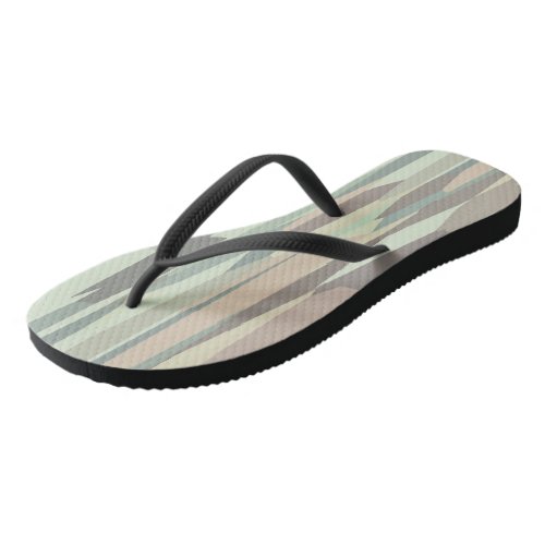 green and peach Abstract Stripes Flip Flops