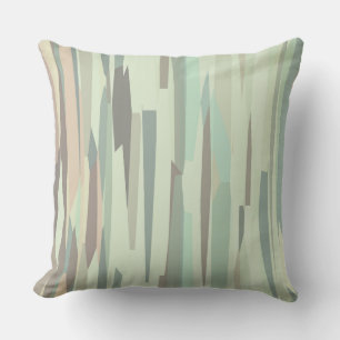 green and peach Abstract Stripes Throw Pillow