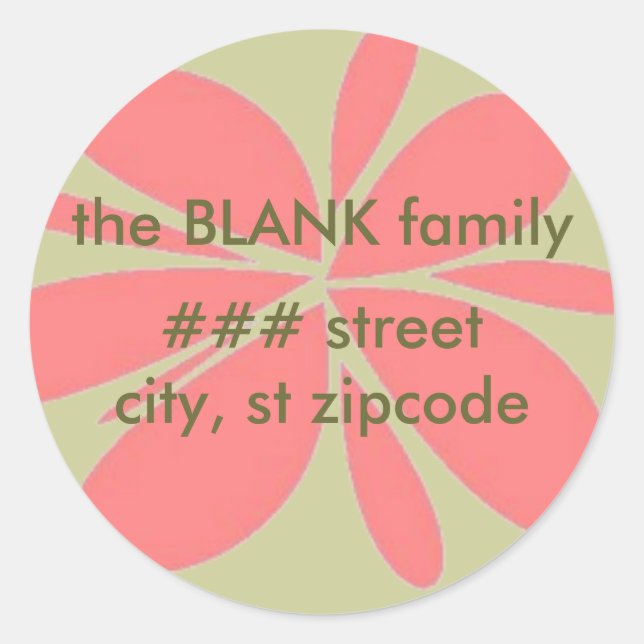 green and peach return address label - personalize (Front)