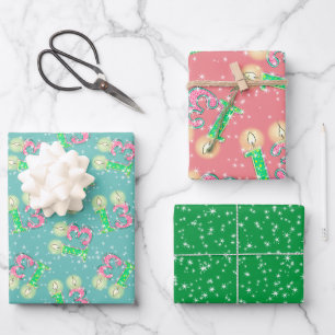 Green and Pink 13th Birthday Wrapping Paper