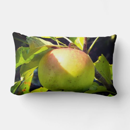 Green and pink apple lumbar pillow