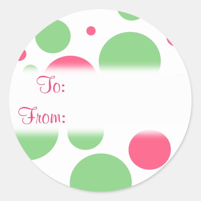 Green and Pink Bubble Dots Gift Tag Sticker