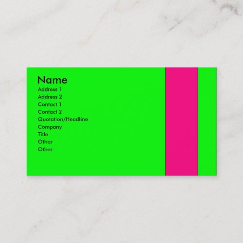 Green and Pink  Business Cards - Customized