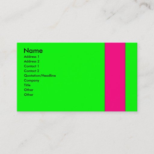 Customizable Green and Pink  Business Cards - Customized