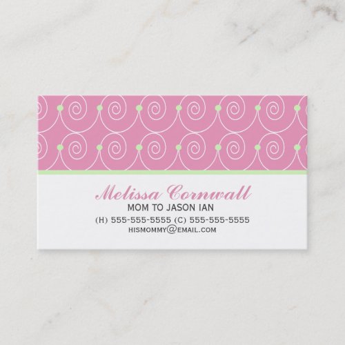 Green and Pink Calling Cards Business Card Templates