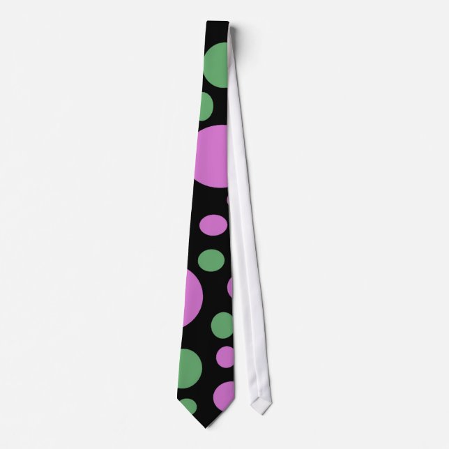 green and pink circles tie (Front)