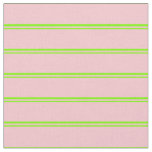 [ Thumbnail: Green and Pink Colored Lined Pattern Fabric ]