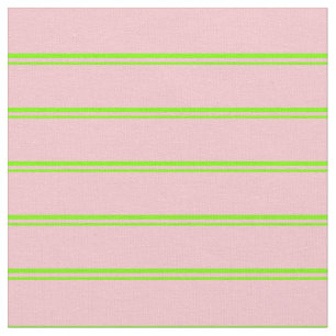 Green and Pink Colored Lined Pattern Fabric