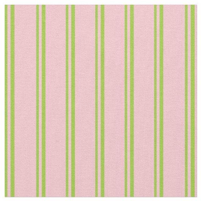 Green and Pink Colored Lines Pattern Fabric (Close Up)