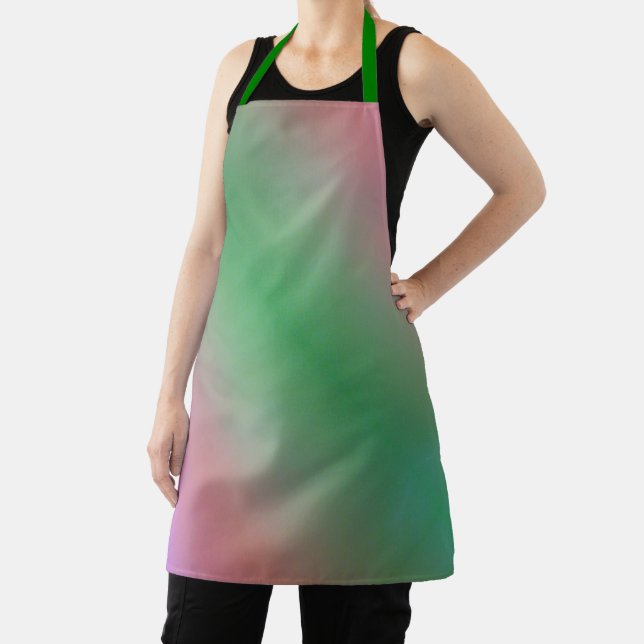 Green and Pink Diagonal Apron (Insitu)