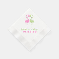 Green and Pink Flamingos Beach Wedding