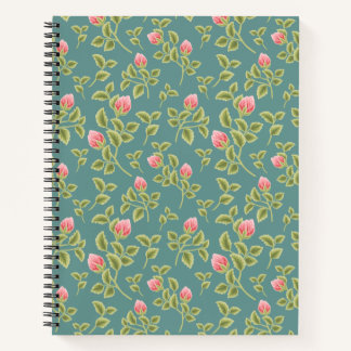 Green and Pink Floral Notebook