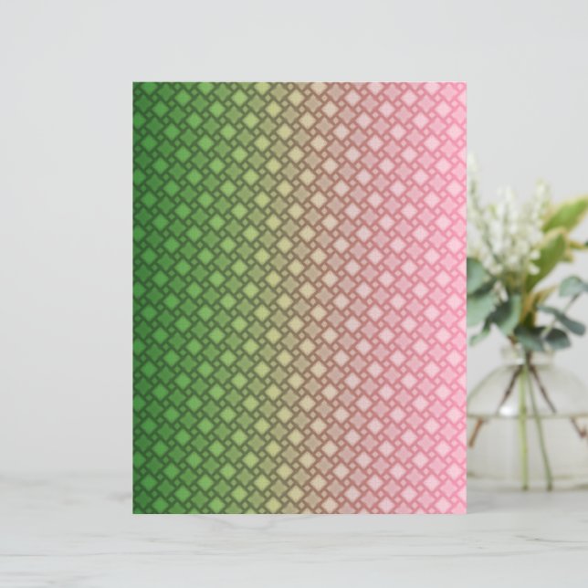 Green and Pink Gradient Geometric Scrapbook paper (Standing Front)