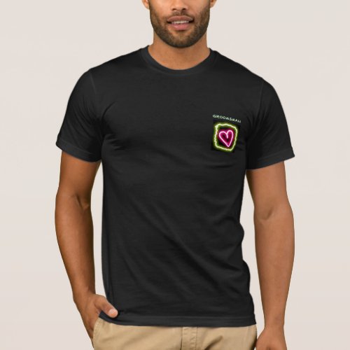 Green and pink heart customized groomsmans shirt