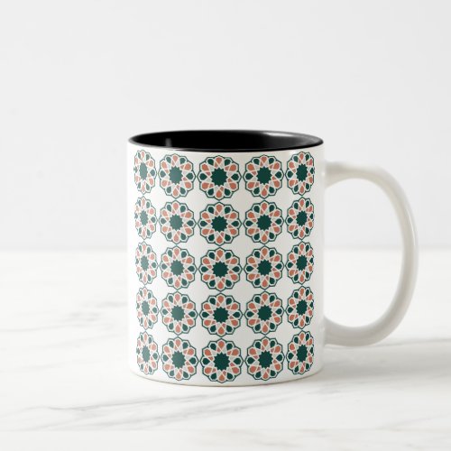 Green and Pink  Islamic Umrah Mubarak in Arabic Two_Tone Coffee Mug