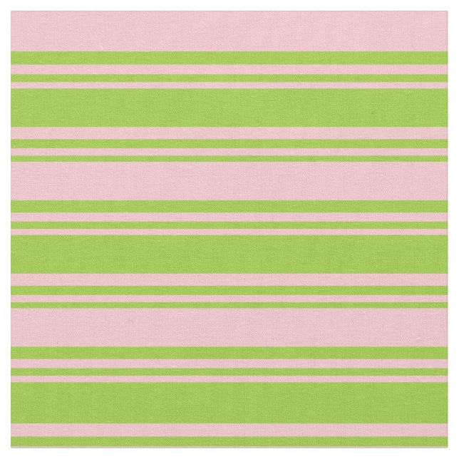 Green and Pink Lined/Striped Pattern Fabric (Close Up)