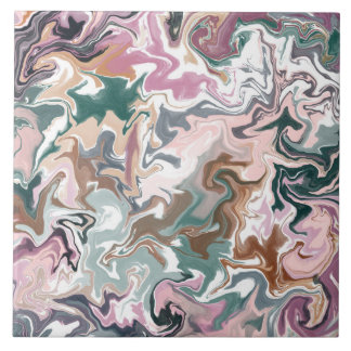 Green and pink liquid acrylic ceramic tile